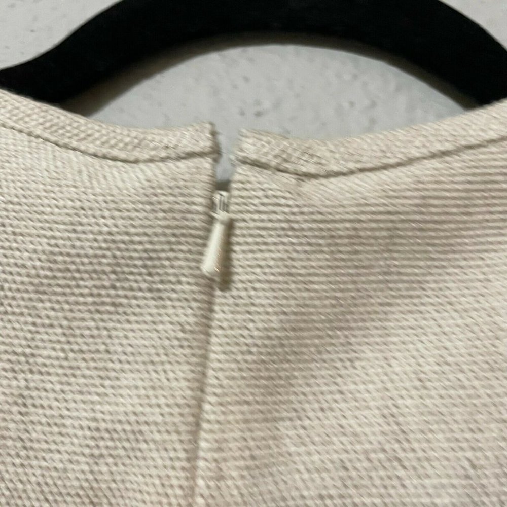 Banana Republic Cream Bee Beaded Round Neck Sleeveless Zip Blouse Top XS - Picture 6 of 10